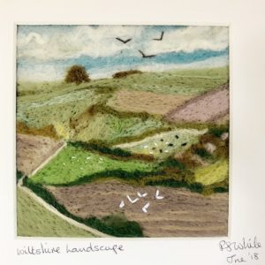 needle felted landscape picture